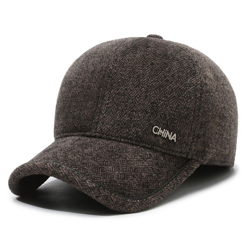 Ullhatt menn vinter kald og varm utendørs ski pluss baseballcaps cap_voghion.com