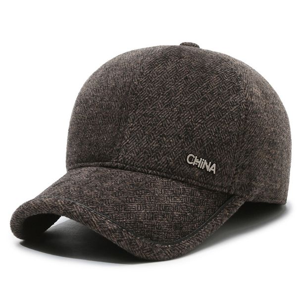 Ullhatt menn vinter kald og varm utendørs ski pluss baseballcaps cap_voghion.com