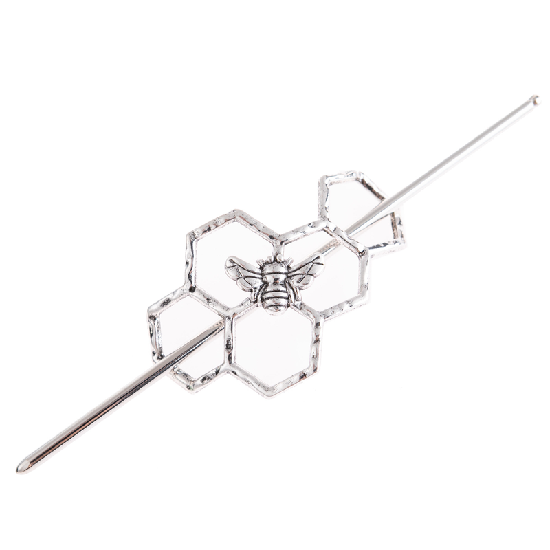 Bee-utiful Bastoncini per capelli in metallo cavo - Forcine per capelli vintage geometriche a forma di ape per chignon, accessori per gioielli, acconciature per capelli_voghion.com