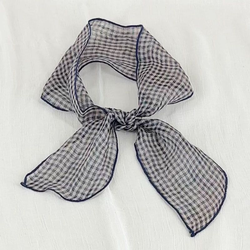 Japan And South Korea Pinstripe Narrow Breathable Art Linen Women's Clothing, Spring And Fall Hundred Decoration, Neck_voghion.com
