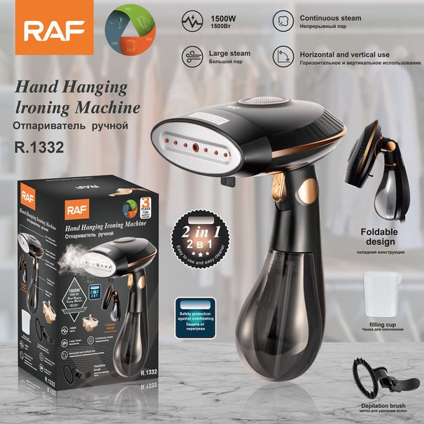 RAF Foldable Handheld Garment Steamer - Portable Electric Iron For Travel, Dry & Wet Dual-Use, Compact_voghion.com