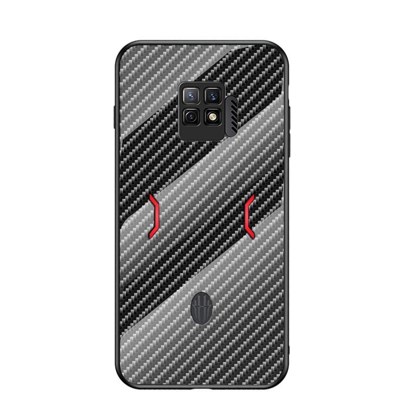 Nubia – coque en verre trempé rouge Magic 7 Pro, boîtier en Fiber de carbone à Texture dégradée_voghion.com