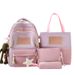 Women's Bags new student backpack four piece set contrast color large capacity leisure backpack multifunctional college student backpack_voghion.com