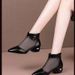 Coole Stiefel Damen Mesh Damen Sandalen Hohle Sandalen Dicker Absatz Spitz Niedriger Absatz Netzstiefel_voghion.com