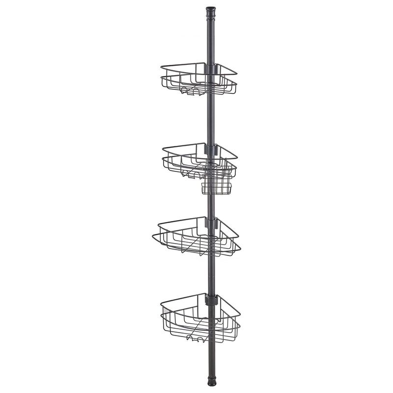 VEVOR 56" To 114" High Shower Corner Caddy Tension Pole Rust-Proof Tension Pole_voghion.com