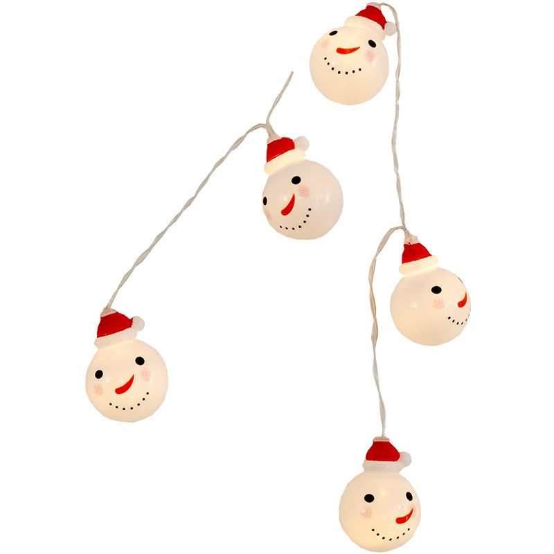 Guirlande lumineuse de Noël étanche à piles avec télécommande, 8 modes de mémoire, bonhomme de neige, décoration d'arbre, fête à la maison_voghion.com