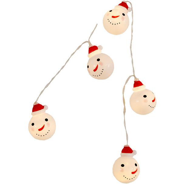 Guirlande lumineuse de Noël étanche à piles avec télécommande, 8 modes de mémoire, bonhomme de neige, décoration d'arbre, fête à la maison_voghion.com