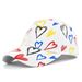 Graffiti heart-shaped printed personalized graffiti baseball cap, wide curved eave duckbill cap_voghion.com