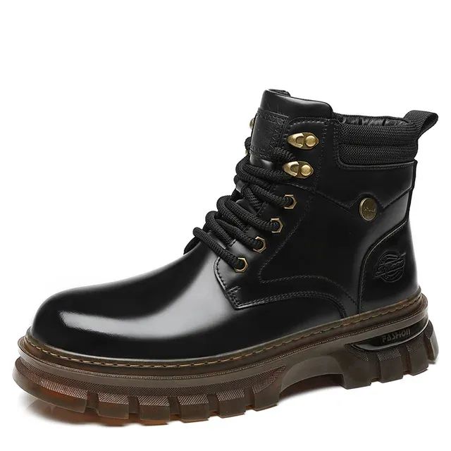 Britische Retro Leder Plattform für Mode Casual Arbeit Schuhe Männlich Herbst Winter Neue Designer Stiefeletten Männer_voghion.com