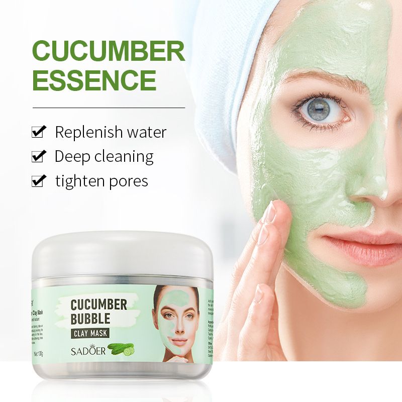 SADOER Bubble Mud Film Cucumber Peach Moisturizing Cleansing Facial Mask_voghion.com