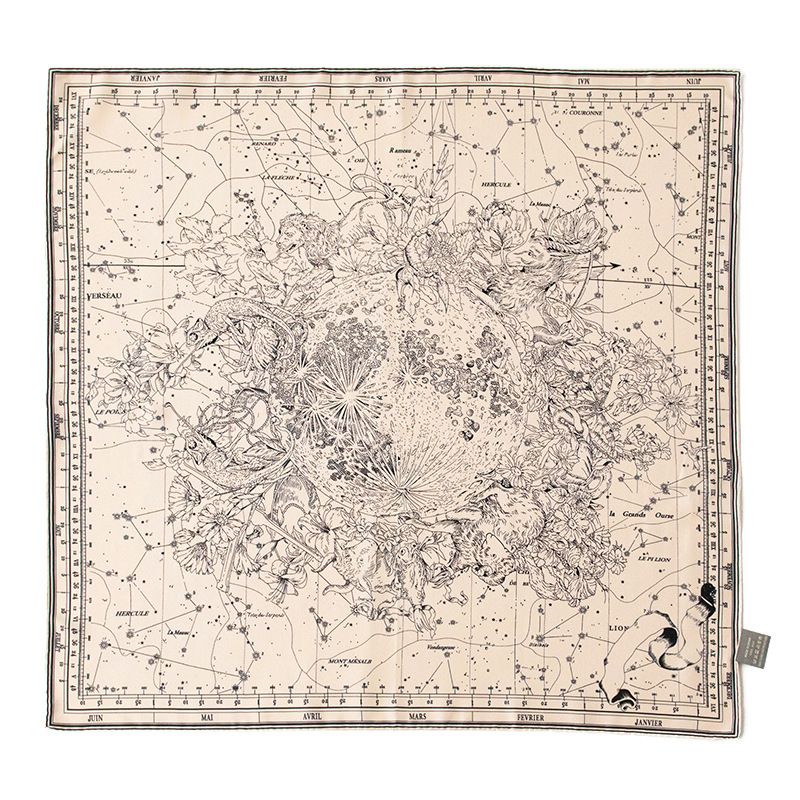 Presentask för kvinnor i mullbärssiden 2024, mångsidig lång halsduk och solskyddssjal med bläck och bambutryck_voghion.com