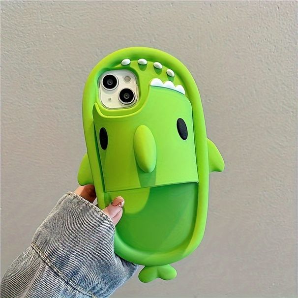 Custodia per telefono con pantofole di squalo 3D divertenti per telefono 15 14 13 12 11 Plus Pro Promax_voghion.com