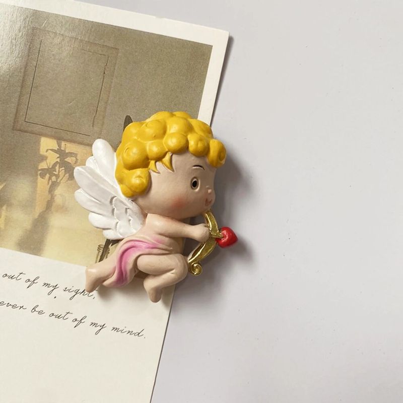 3D Cupid Little Angel Archery Love Magnetic Refrigerator Sticker Stereo Resin Creative Design Message Board Notes Kitchen_voghion.com