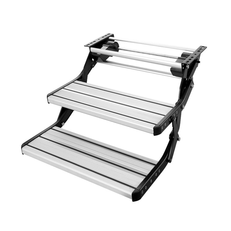 VEVOR RV Steps, 2-Step, Electric Retractable RV Stairs DC 12V, Auto-Folding, 440 LBS Load Capacity, Aluminum Alloy Steps, Non-Slip Steps For Safe Entry And Exit, RV, Trailer, Camper Steps_voghion.com