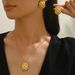 Irregular Women's Necklace Jewelry Set Geometric Wrinkle Texture Design Earrings Versatile High-end Feel Bs_voghion.com