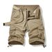 Enfärgade Casual Pocket Shorts för män_voghion.com