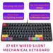 Teclado mecánico con cable de 87 teclas y eje rojo para deportes electrónicos y oficina, con más de 20 tipos de teclados para juegos con punto de luz blanca que se pueden desenchufar y usar_voghion.com