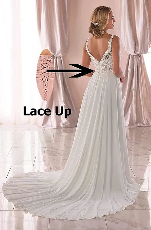 Robe de mariée en mousseline de soie pour femmes, transparente, sexy, fendue, robe de soirée_voghion.com