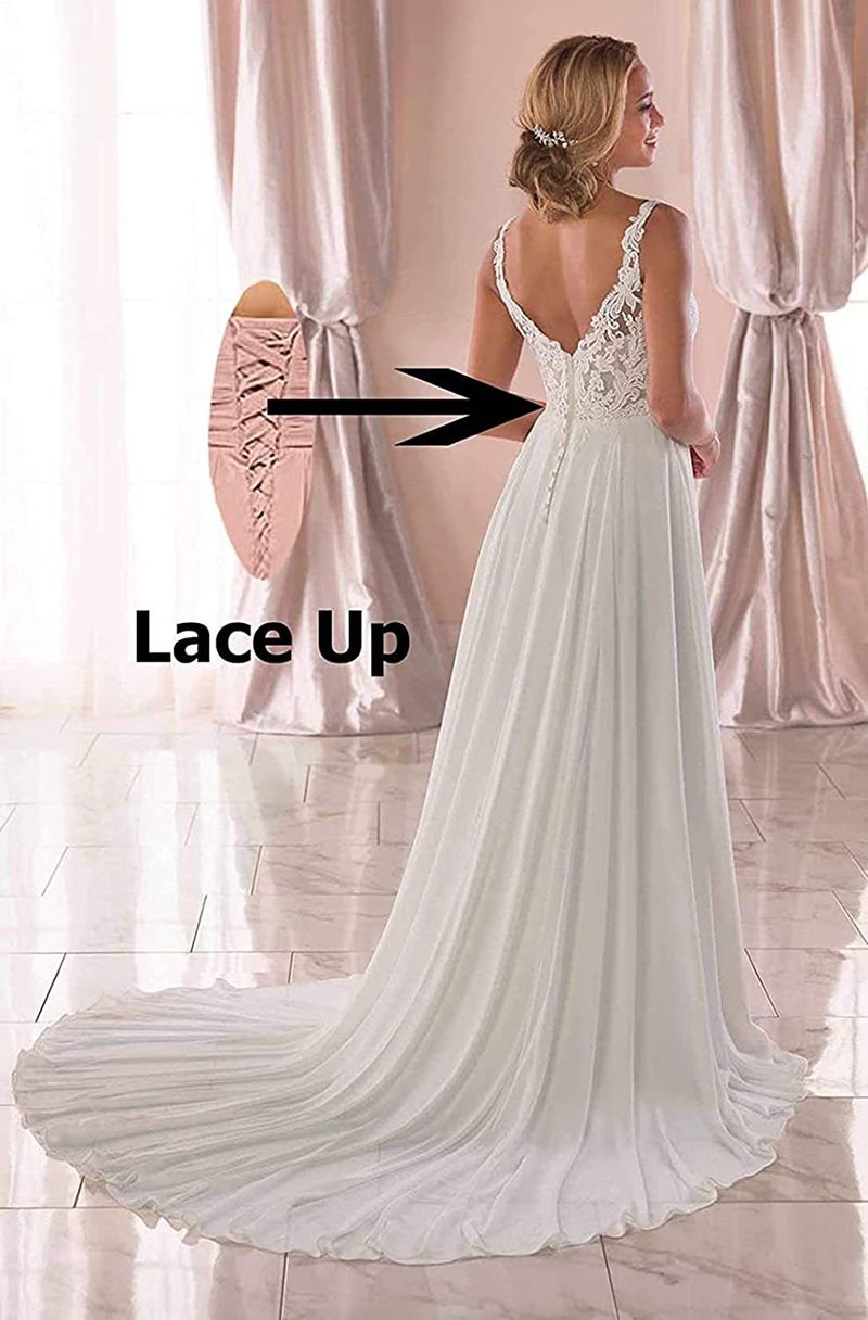 Robe de mariée en mousseline de soie pour femmes, transparente, sexy, fendue, robe de soirée_voghion.com