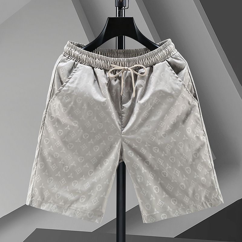 Men's Clothing Ice Silk Shorts Men's Summer New Large Size Thin High Street Style Print 5-point Mid-length Pants Large Pants_voghion.com