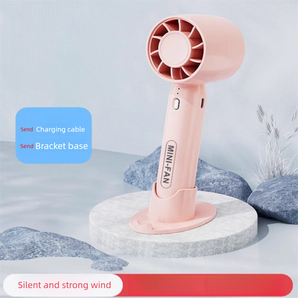 2-in-1 Phone Stand Fan - Handheld Mini USB Rechargeable, Portable Desktop Cooler For Students_voghion.com