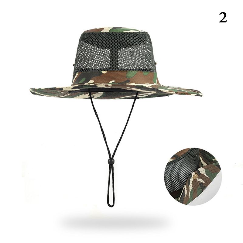 Hot Sale Summer Men Bucket Outdoor UV Protection Wide Brim Panama Safari Hunting Hiking Casual Sun Cap Beach Sunscreen Fisherman_voghion.com