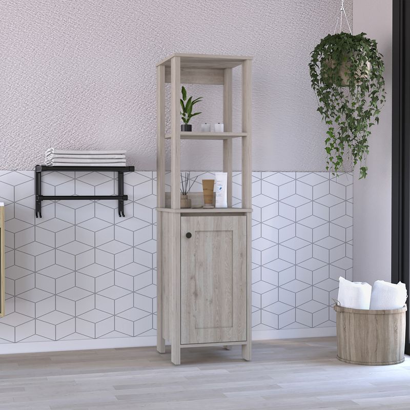 St. Clair Linen Cabinet, Two Interior Shelves, Two Open Shelves, Single Door_voghion.com