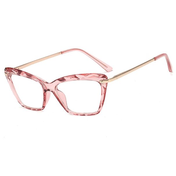 Women's Eyewear Frames New Crystal Multi Faceted Cat Eye Flat Mirror Retro Fashion Black Frame Can Be Matched With Myopia Glasses_voghion.com