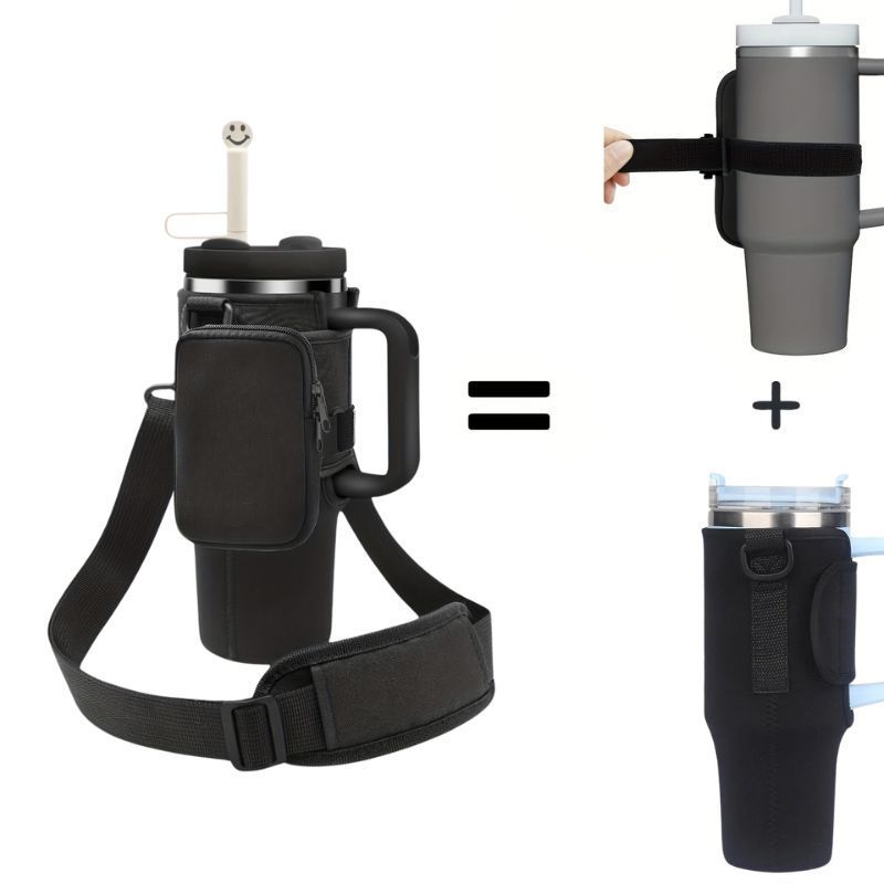 Juego de vasos para coche de 40 oz con correas desmontables y portavasos de neopreno para el hogar_voghion.com