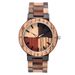 Reloj unisex de madera de cuarzo con costuras de cuatro colores, luminoso y creativo, muy vendido._voghion.com