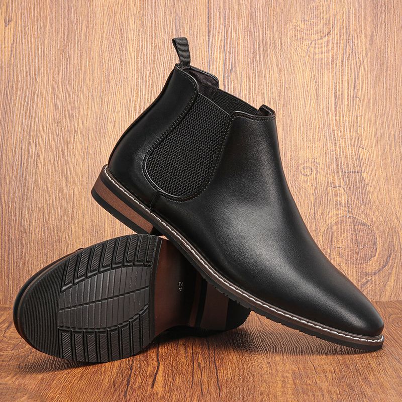 Men's Chelsea Boots – Stretch Elastic Ankle Boots With PU Leather & Cushioned Rubber Sole (EU 40-46, Waterproof & Slip-Resistant)_voghion.com