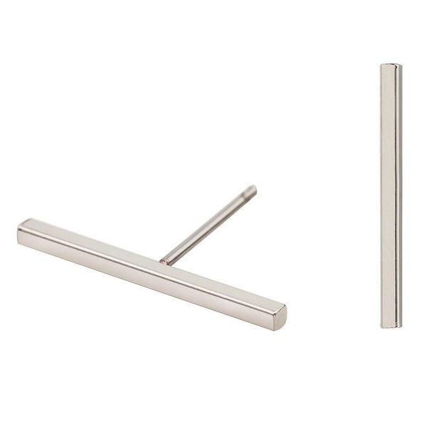 Orecchini a bottone con barra a T in argento sterling 925 placcato, piercing all'orecchio, barra per l'orecchio S13_voghion.com