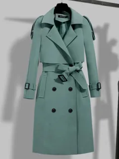 Trench-Coat pour femmes, manteau Long à revers solide, Double boutonnage, coupe-vent, vêtements pour femmes, nouvelle collection hiver automne 2023