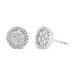 14K White Gold 1.0 Cttw Brilliant-Cut Diamond Halo-Style Cluster Round Button Stud Earrings (H-I Color, I1-I2 Clarity)_voghion.com