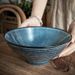 Sydney Blue Ceramic Bowl - 8 Inch Ramen Noodle Bowl With Ribbed Design (Retro Style Large Soup Bowl For Home & Restaurant Use)_voghion.com