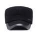 Cappello invernale da uomo di mezza età e da uomo anziano berretto piatto autunno e inverno in cotone idrofilo ispessito per anziani berretto piatto con protezione per le orecchie calda_voghion.com