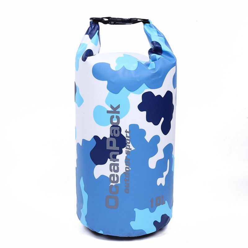 Sac seau étanche en PVC pour natation, loisirs en plein air, camping, rafting, plage, camouflage sec_voghion.com