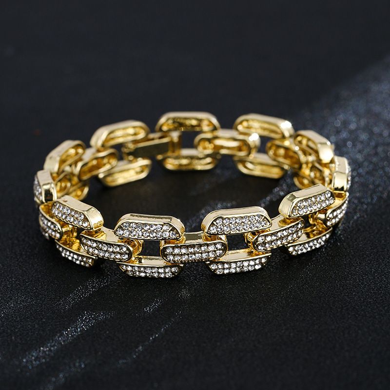 Hip Hop Ring Creative Bracelet Zircon Personality Exaggerated Street Punk Cuban Ins_voghion.com