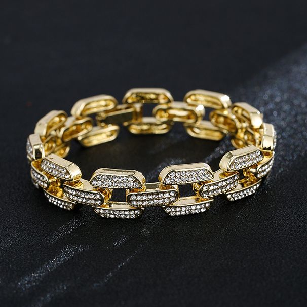 Hip Hop Ring Creative Bracelet Zircon Personality Exaggerated Street Punk Cuban Ins_voghion.com