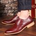 Formelle Herren-Oxfords, Leder-Schnürschuhe für Hochzeit, Party, rutschfest, Business, spitze Zehenpartie_voghion.com