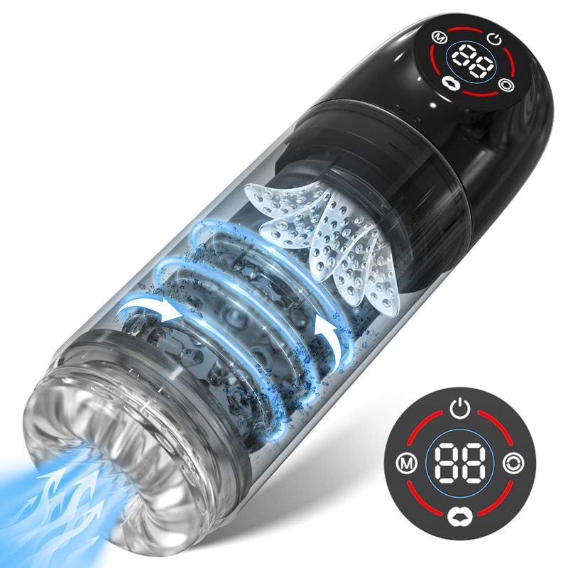 New Product Sex Toys Aircraft Cup Fully Automatic Cup Rotating Sucking Digital Display Male Masturbation Supplies Sex Toys_voghion.com