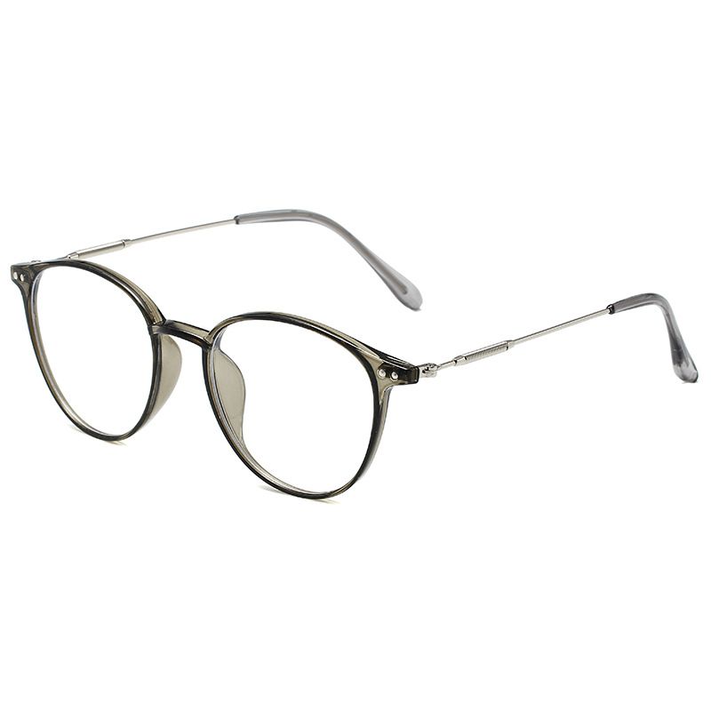 Metal anti-blue glasses retro flat lens women's makeup frame_voghion.com
