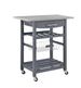 Mobile Rolling Kitchen Island Trolley Serving Cart With Underneath Drawer & Slide-Out Wire Storage Basket_voghion.com