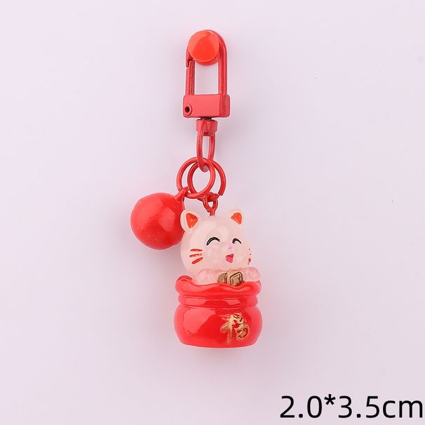 Ciondolo luminoso per auto a forma di gatto, squisito portachiavi portafortuna con decorazione per zaino e simpatico cartone animato femminile_voghion.com