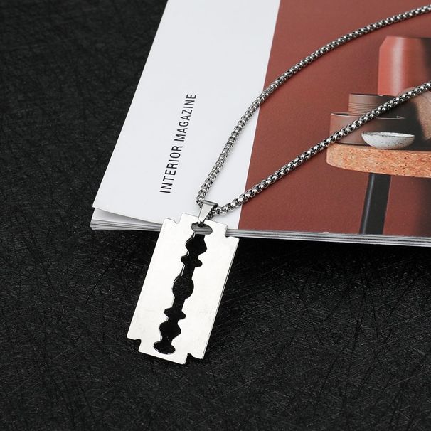 Li Ronghao Korean Version Titanium Steel High-end Necklace For Men, Bold Niche Simple Long Sweater Chain With Pendant,_voghion.com