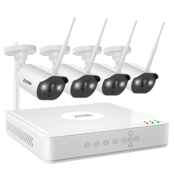 Conjunto de câmeras de segurança externas sem fio WiFi de 3 MP, visão noturna 4K HD, à prova de intempéries, monitoramento remoto para residências e empresas_voghion.com