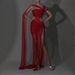 Elegant & Sexy Mesh Crystal Evening Dress For Parties & Galas – Off-Shoulder High Waist Floor-Length Gown With Slit & Open Back_voghion.com
