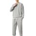 Completo sportivo casual versatile semplice da uomo in pile a nido d'ape, comodo e ampio, due pezzi, stile autunno inverno_voghion.com