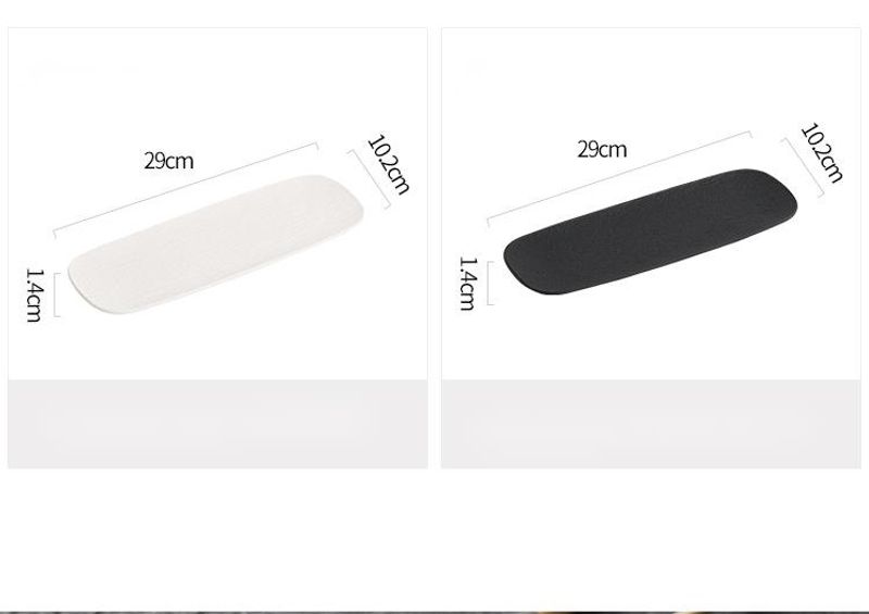 Prato de sushi criativo japonês ocidental de cerâmica retangular fosco longo de alta qualidade_voghion.com