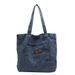 Borsa shopping in denim di grande capacità da donna, semplice in tela per studenti, a tracolla e a mano_voghion.com